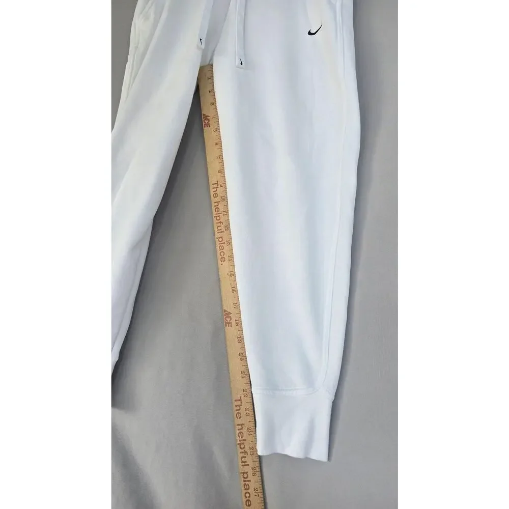 Nike Jogger Pants Mens Small White Dri-FIT French Terry Elastic Waist *stains